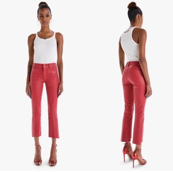 MOTHER Denim - Mother Women's The Insider Crop Fray Jean in Waxed Red